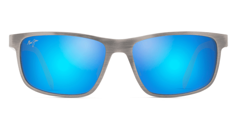 MauiJImAnemone606SunglassesDarkGunmetalwithBlueHawaiilensesfront