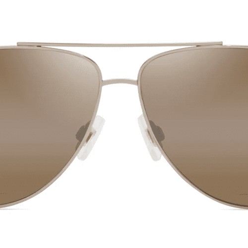 MauiJImHau oliXL674SunglassesShinyLightGoldwithOrange YellowandHCLBronzeLensesFront