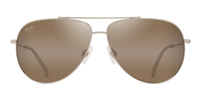 MauiJImHau oliXL674SunglassesShinyLightGoldwithOrange YellowandHCLBronzeLensesFront