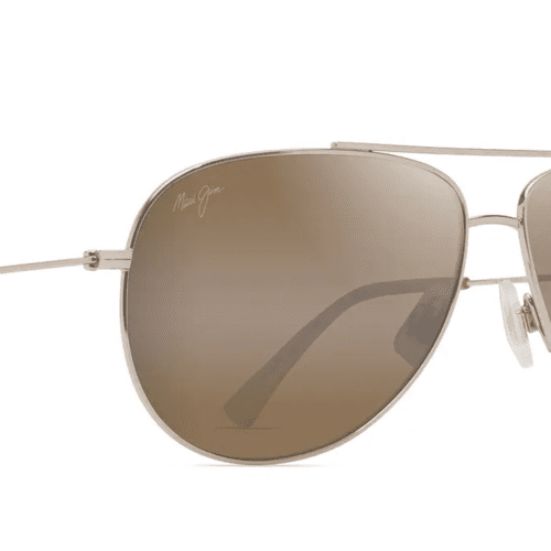 MauiJImHau oliXL674SunglassesShinyLightGoldwithOrange YellowandHCLBronzeLensescorner