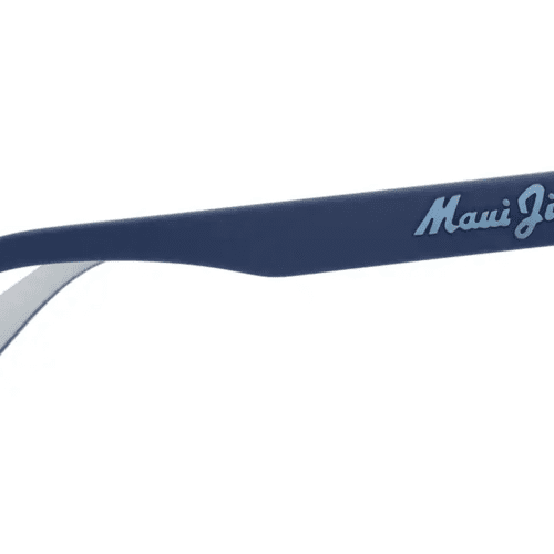 MauiJImMaoli668SunglassesMatteDarkBluewithBlueHawaiilensesSide