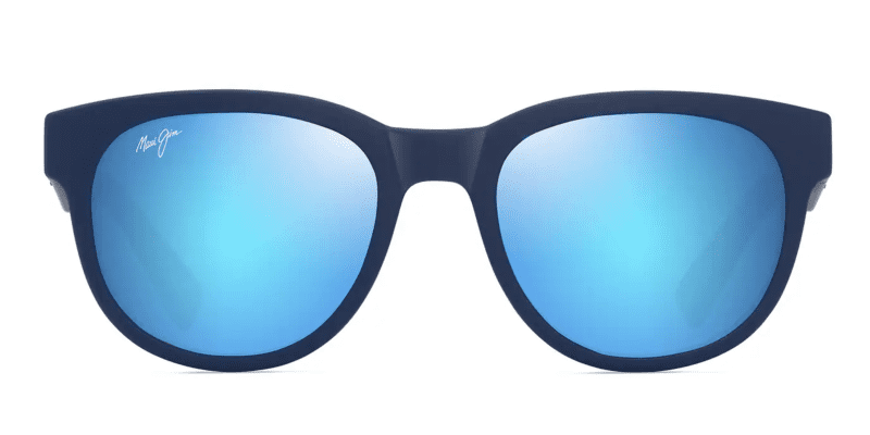 MauiJImMaoli668SunglassesMatteDarkBluewithBlueHawaiilensesfront