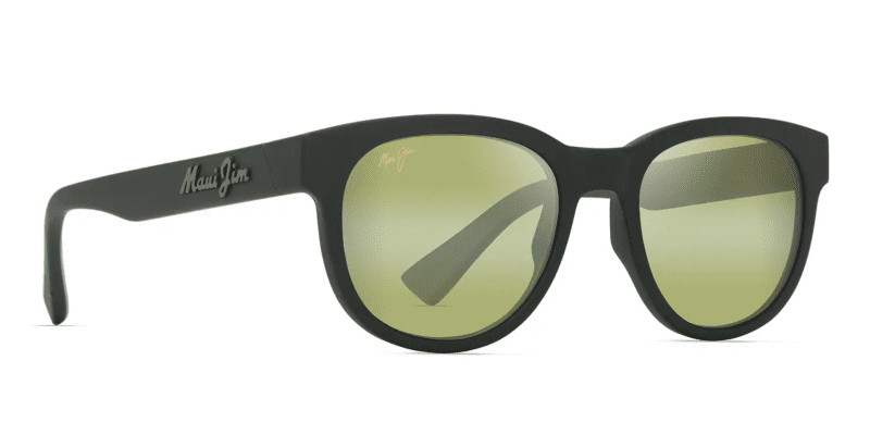 MauiJImMaoli668SunglassesMatteDarkGreenwithHTlensescorner