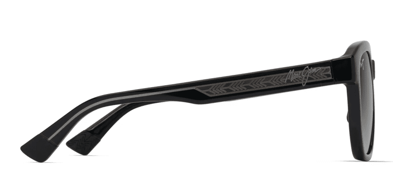 MauiJimAKAHAI646Sunglasses ShinyBlackwithTransBlackwithNeutralGreyLensesside