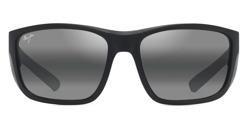 MauiJimAmberjack896SunglassesMatteBlackwithBlackRubberandNeutralGreyLensesfront