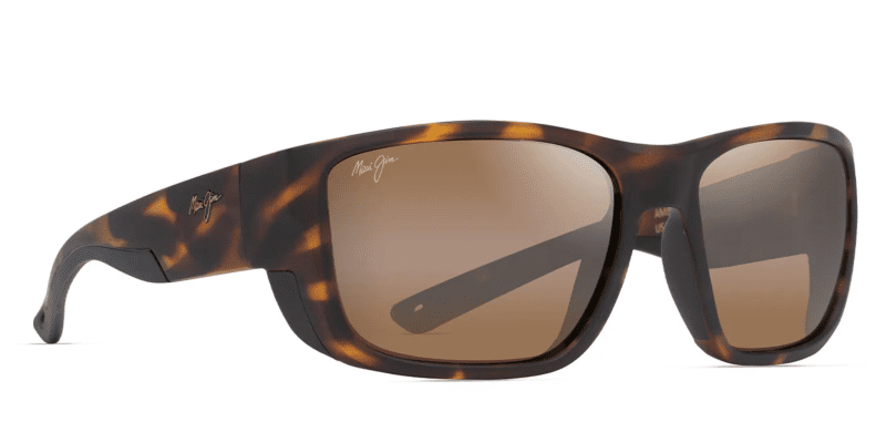 MauiJimAmberjack896SunglassesMatteTortoisewithBlackRubberandHCLBronzeLenses