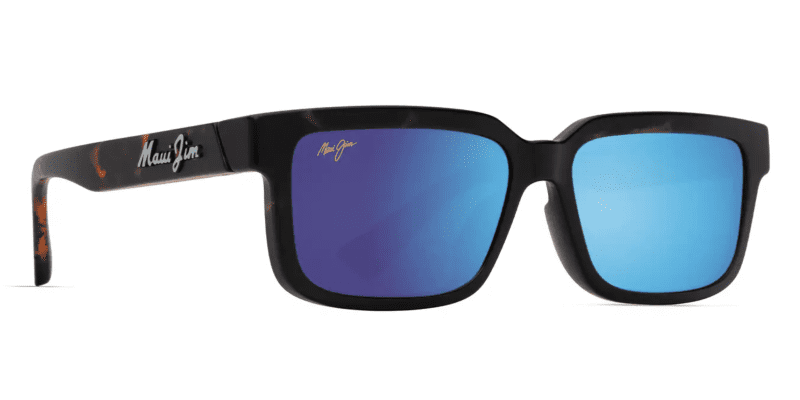 MauiJimHiapoAsianFit655MatteDarkHavanawithBlueHawaiicustomSunglasses