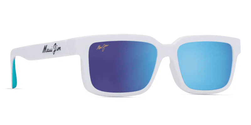 MauiJimHiapoAsianFit655SunglassesmattewhitewithBlueHawaiicustom