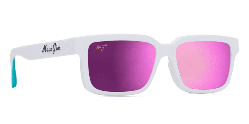 MauiJimHiapoAsianFit655SunglassesmattewhitewithMauiSunrisecustom