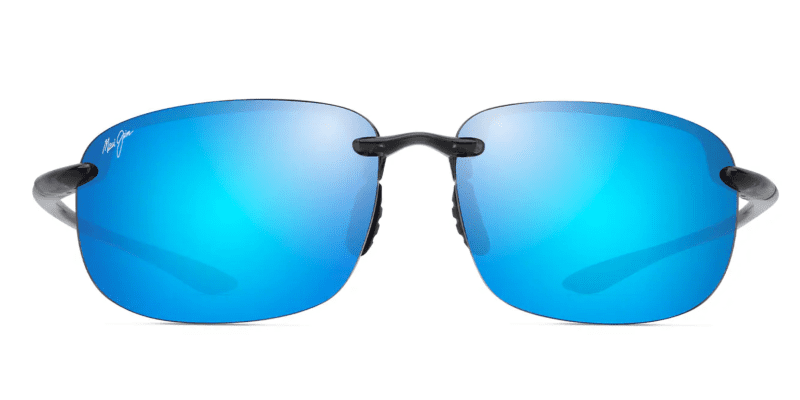 MauiJimHo okipaXL456SunglassesTranslucentGreywithBlueHawaiifront