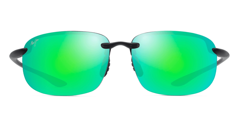 MauiJimHo okipaXL456SunglassesTranslucentMatteGreywithMauiGreenfront