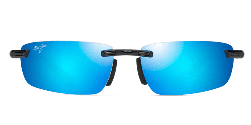 MauiJimIlikou630SunglassesShinyBlackBlueBlueHawaiiFront