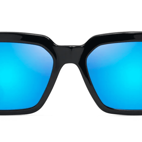 MauiJimKUPALE639Sunglasses ShinyBlackwithBlueHawaiiLensesfront