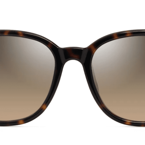 MauiJimKU IKAHI647AsianFitSunglasssesShinyDarkHavanaTransYellowwithHCLBronzefront