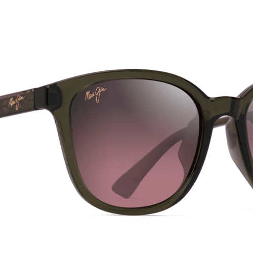 MauiJimKU IKAHI647AsianFitSunglasssesShinyTransGreenwithMauiRosecorner