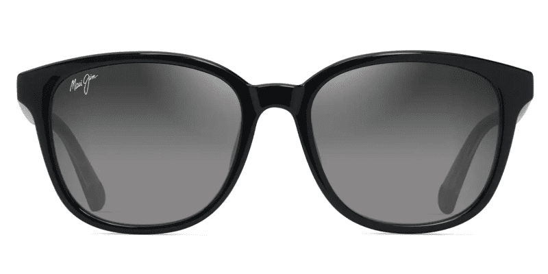 MauiJimKU IKAHI647SunglasssesShinyBlackwinTransLightGreywithNeutralGreyfront