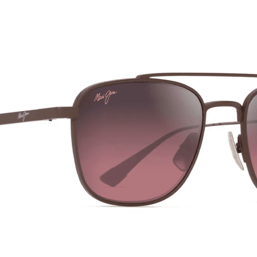 MauiJimKahana640Sunglasses ShinyBrownwithMauiRosecorner