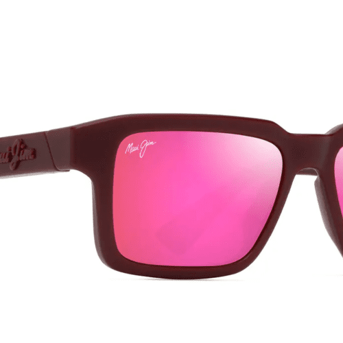 MauiJimKahiko635SunglassesMatteBurgundywithMauiSunriselensescorner