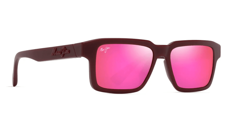 MauiJimKahiko635SunglassesMatteBurgundywithMauiSunriselensescorner