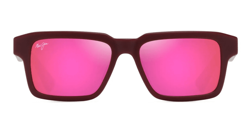 MauiJimKahiko635SunglassesMatteBurgundywithMauiSunriselensesfront