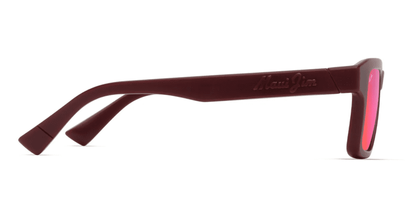 MauiJimKahiko635SunglassesMatteBurgundywithMauiSunriselensesside