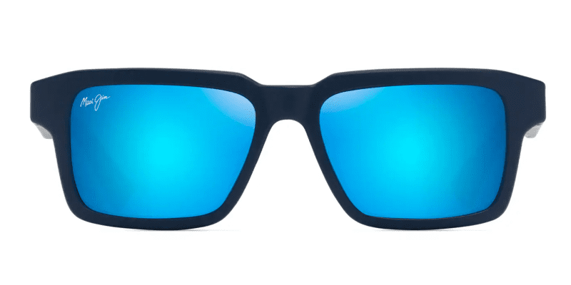 MauiJimKahiko635SunglassesMatteDarkBluewithBlueHawaiilenses