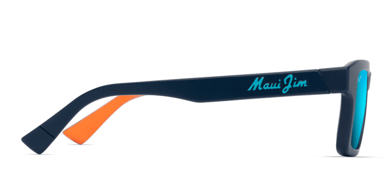 MauiJimKahiko635SunglassesMatteDarkBluewithBlueHawaiilensesside