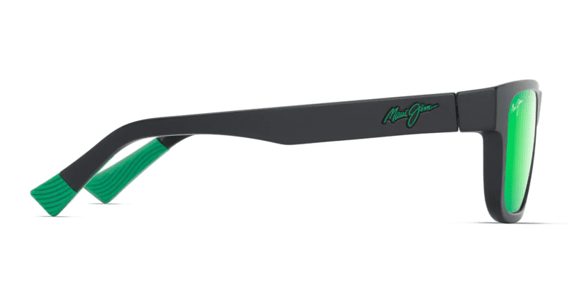 MauiJimKeola628SunglassesMatteBlackwithMauiGreenLensesside