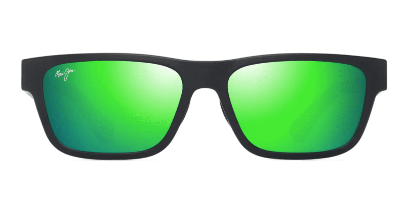 MauiJimKeola628SunglassesMatteBlackwithMauiGreenfront