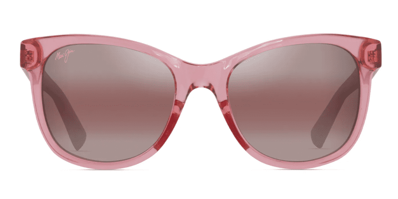 MauiJimKiopa a671SunglassesShinyTransparentpinkwithmauiRoselensesfront