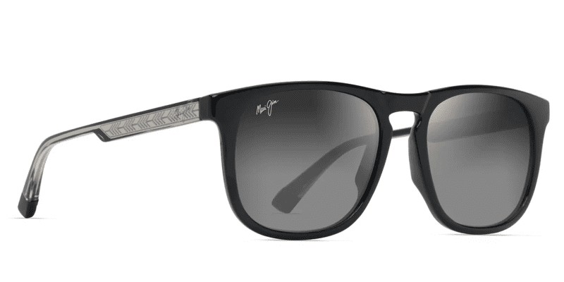 MauiJimKupa a641SunglassesShinyBlackTransLightGreywithNeutralGreyCorner