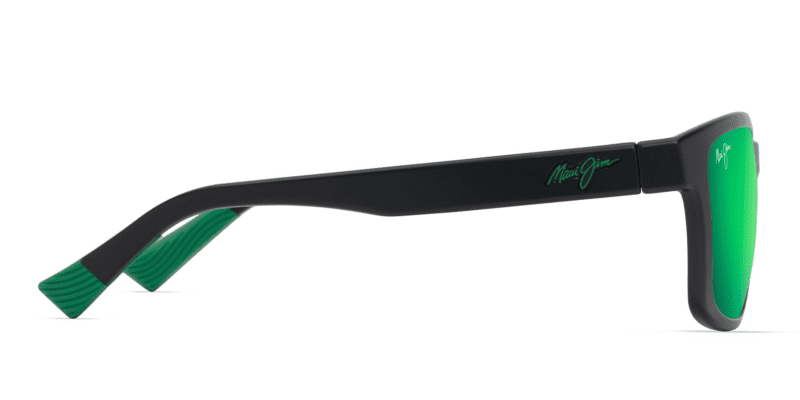 MauiJimLehiwa648Sunglasses MatteBlackwithMauiGreenLenses