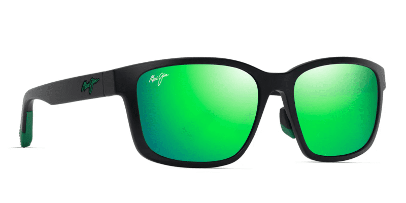 MauiJimLehiwa648Sunglasses MatteBlackwithMauiGreencorner