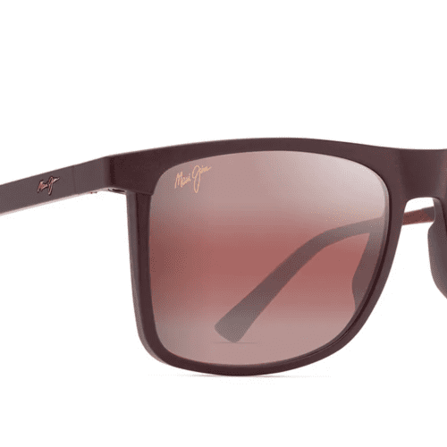 MauiJimMakamae619SunglassesMatteBurgundywithMauiRoselensescorner