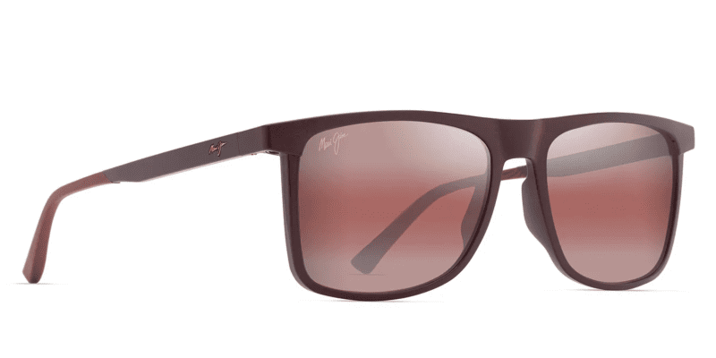 MauiJimMakamae619SunglassesMatteBurgundywithMauiRoselensescorner