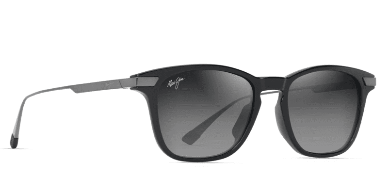 MauiJimMana Olana623SunglassesShinyBlackwithGunmetalwithNeutralGreycorner