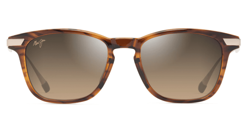 MauiJimMana Olana623SunglassesShinyDarkHavanaGoldwithHCLBronzefront