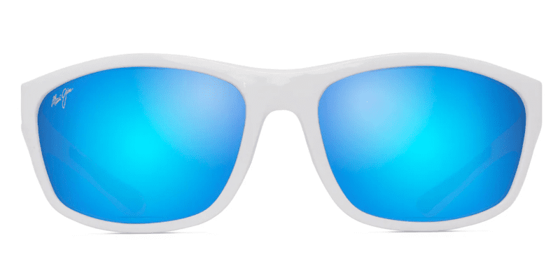 MauiJimNU ULANDING869SunglasseswhitewithBlueHawaiilensesfront