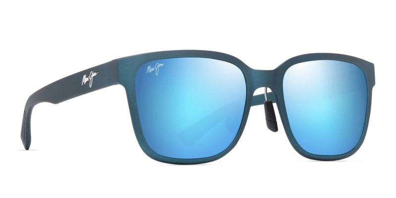 MauiJimPauele660AsianFitSunglasssesMatteTealBluewithBlueHawaiiLensescorner