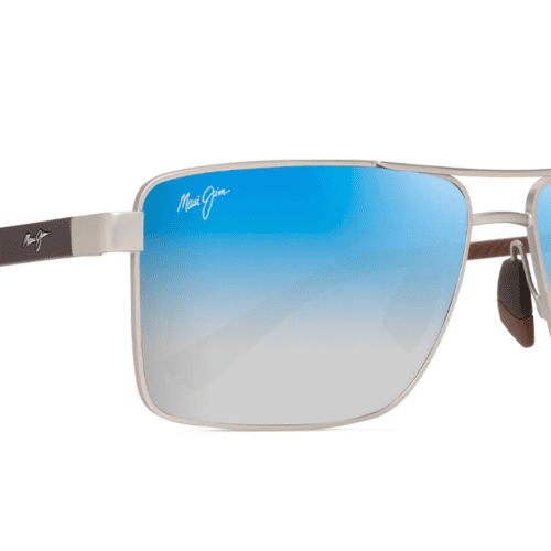 MauiJimPiha621SunglassesMatteSilverBrownwithDualMirrorBluetosilverlensescorner