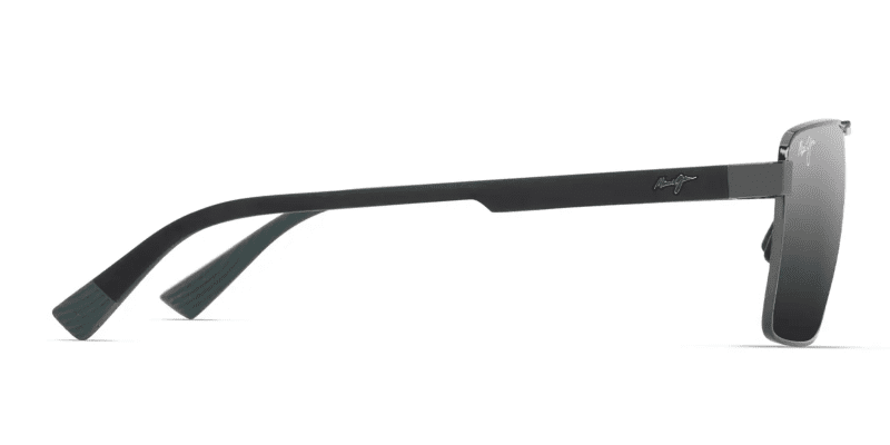 MauiJimPiha621SunglassesShinyGunmetalBlackwithDualMirrorSilvertoBlacklensesside