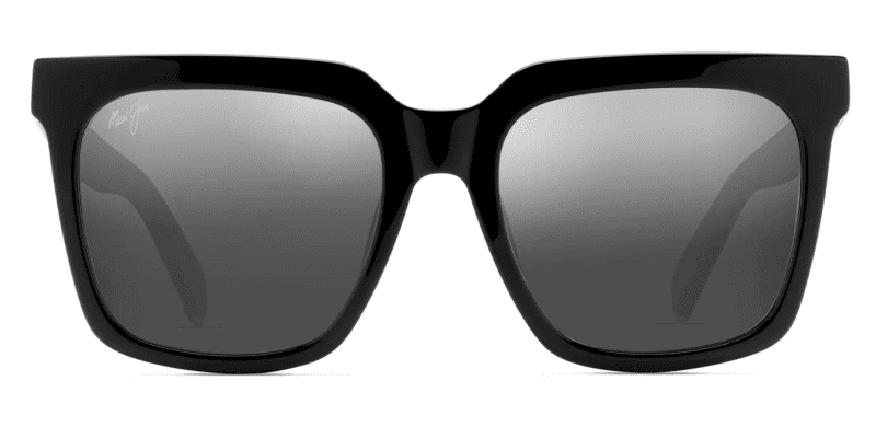 MauiJimRooftop898SunglassesBlackwithCrystalwithDualMirrorSilvertoBlackfront