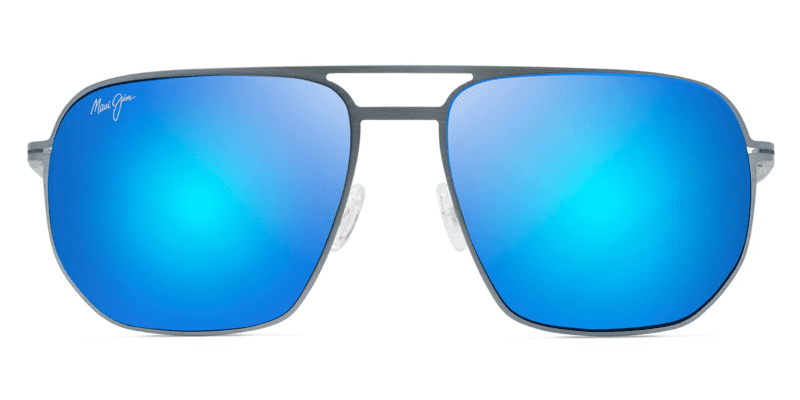 MauiJimShark sCove605SunglassesDoveGreywithBlueHawaiiFront