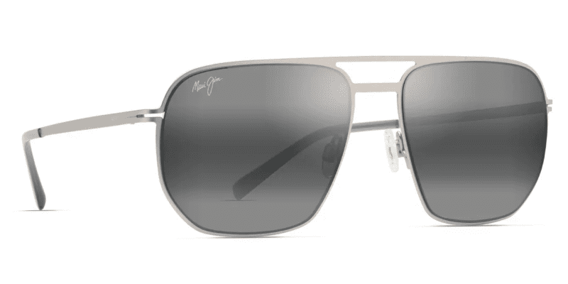 MauiJimShark sCove605SunglassesTitaniumwithNeutralGrey