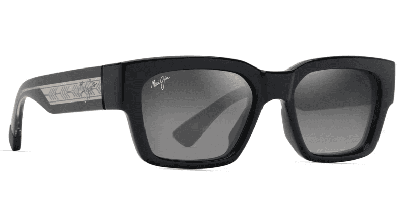 MauiJimShinyBlackKenui642SunglasseswithNeutralGreylensesCorner