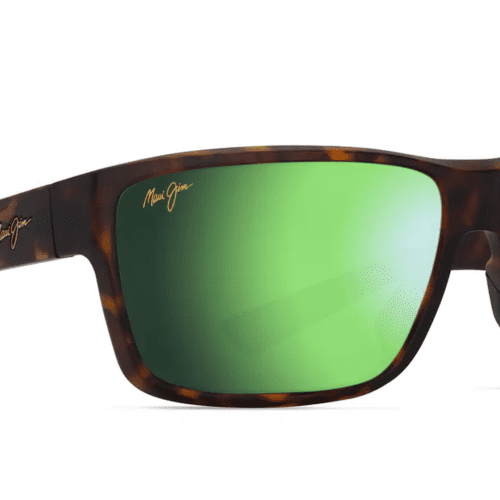 MauiJimUila661SunglassesMatteDarkHavanablackwithMauiGreenlensescorner