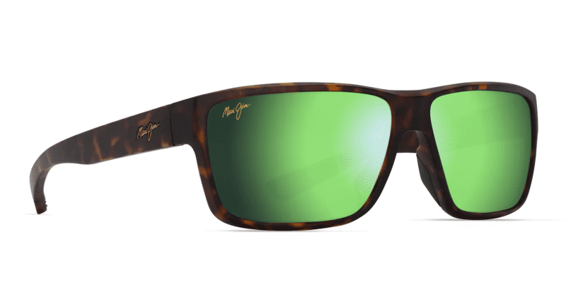 MauiJimUila661SunglassesMatteDarkHavanablackwithMauiGreenlensescorner