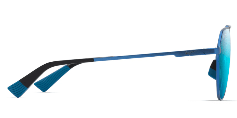 MauiJimWaiWai634SunglassesMatteTransparentBluewithBlueHawaiiLensesside