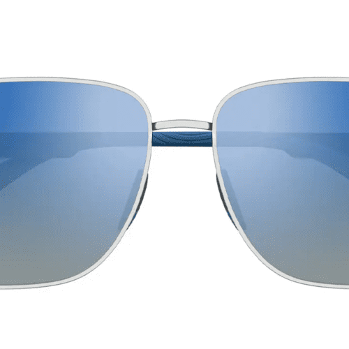 MauiJim Onipa aAsianFit651SunglassesShinySilverwithDarkBluewithDualMirrorBluetoSilverLensesfront