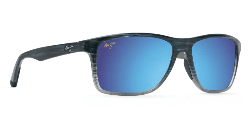 MauiJimonshoreSunglasssesBlueBlackstripefadecorner